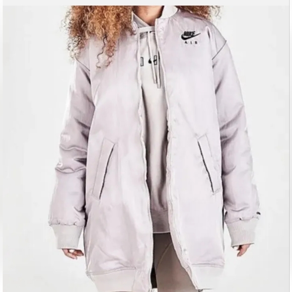 Women’s Nike Air Therma-Fit Bomber Jacket Loose Oversize Gray DD4640-033 Medium - Picture 1 of 11